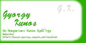 gyorgy kunos business card